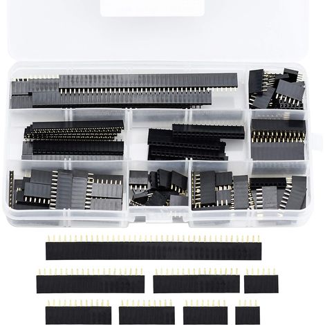 Kit d'assortiment d'en-tête de Broche Femelle de 2,54 mm, 120pcs Connecteur Embase Pins LED Connecteur Broches pour Bouclier Empilable (1/5)