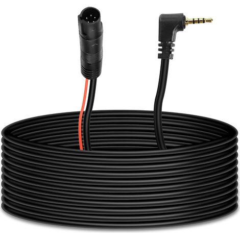 Cable de 5 pines para grabadora de vídeo, cable para cámara de marcha atrás, cable de 5,5 m (1/4)