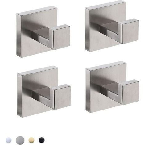 4er-Set Handtuchhaken für Bad, Küche, Schlafzimmer, Hotel, modernes Design, einfache Montage, gebürstete Oberfläche (1/4)