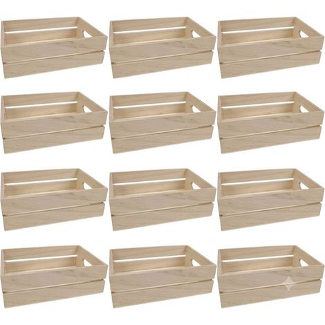 Set 12 Cassette in Legno Piccole Contenitori Portaoggetti Organizer Salvaspazio per Bomboniere Decoupage Fai da Te e Confezioni Regalo (1/5)