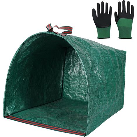 Sac de jardin déchet vert 150 L jardin sac à feuilles sac à déchets de jardin sacs de jardin stables pliables pour feuilles déchets débris comprenant 1 paire de gants de jardin (1/5)