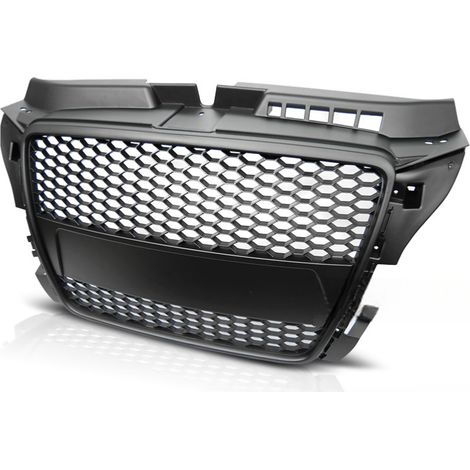 Grille de calandre pour Audi A3 8P de 04/2008 a 07/2012 look Sport Noir mat-27318040