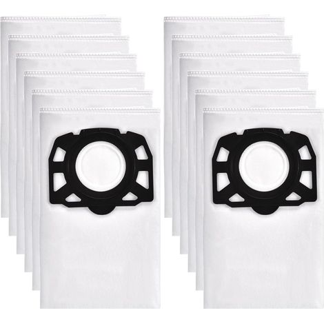 12 sacs d'aspirateur pour Karcher WD4 WD5 WD6 Premium, pour aspirateur eau/sec Karcher MV4, MV5, MV6 2.863-006.0 (1/5)