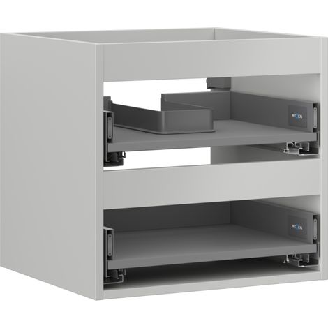 Corps de meuble sous-lavabo Mexen Box-A 50 cm, 2 tiroirs, gris mat - 91AX0-0500-470-2-62 (1/5)