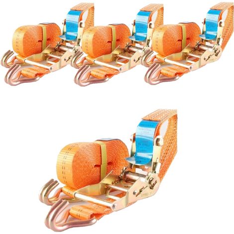 4x Profi Ratschen Spanngurt Spanngurte Zurrgurt 2-tlg 5m 2t 2to 2000kg TÜV/GS ORANGE
