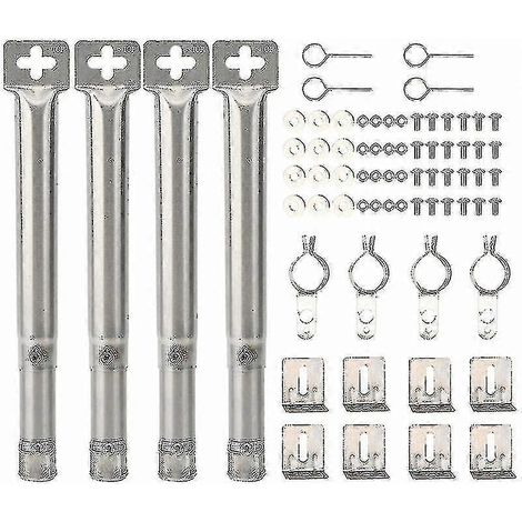 Tube brûleur droit universel réglable en acier inoxydable pour barbecue à gaz, lot de 4 -gt (1/5)