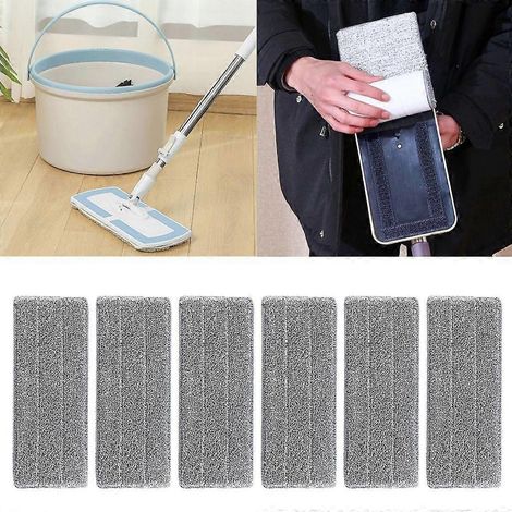 Lot de 6 lingettes de balai en microfibre efficaces pour le nettoyage des sols, carrelages et marbres (1/4)