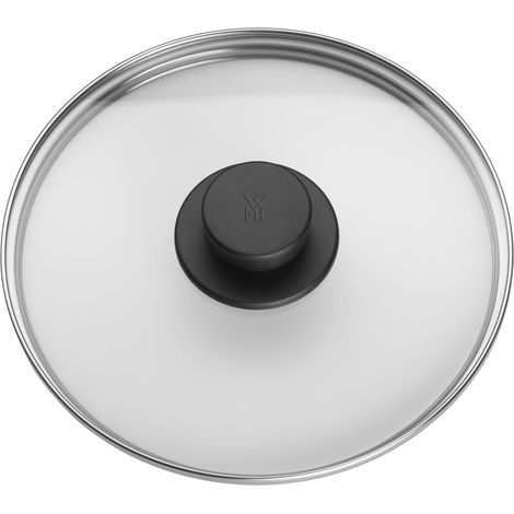Couvercle en verre de rechange, 22 cm, pour autocuiseurs de 3 l, 4,5 l, 6,5 l et 8,5 l, en verre résistant à la chaleur, poignée en plastique, passe au lave-vaisselle, noir (1/4)
