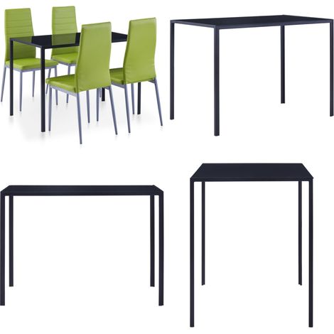 Mobilier de salle à manger 5 pcs Vert - Ensemble De Table À Manger - Table Et Chaises - Mobilier De Salle À Manger - Table Verte - Chaises Confortables - Home & Living (1/5)
