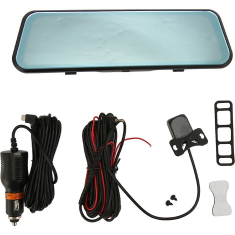 Rétroviseur intelligent 9,66 pouces Full HD 1080P avec caméra de recul, vision nocturne et capteur de choc pour voiture