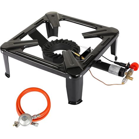 Réchaud à gaz, Rechaud Camping Gaz, Cuisiniere Gaz, avec Fusible d'allumage, Tuyau de gaz propane de 1,5m, Régulateur de pression Norme Française, Camping Brûleur à Gaz,Outdoor Cuisinière à gaz (1/5)