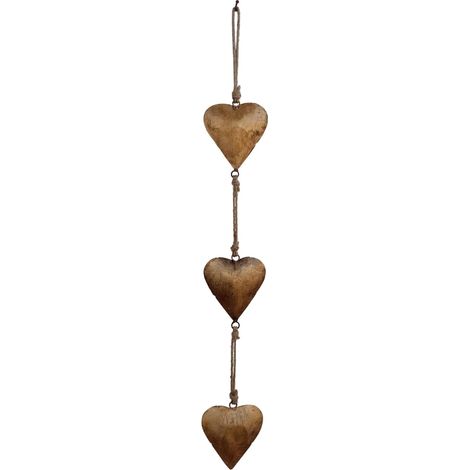 Décoration murale rétro en métal en forme de cœur - Décoration murale dorée en forme de cœur pour chambre - Décoration - Style campagne et amour champêtre (1/5)