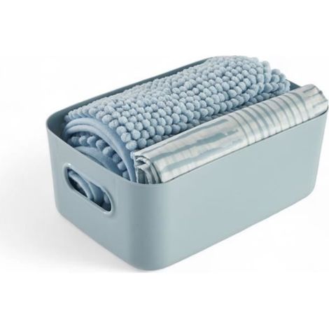 Duschset - HEUTE - NUTZUNG - Korb, Teppich, Vorhang - Blau