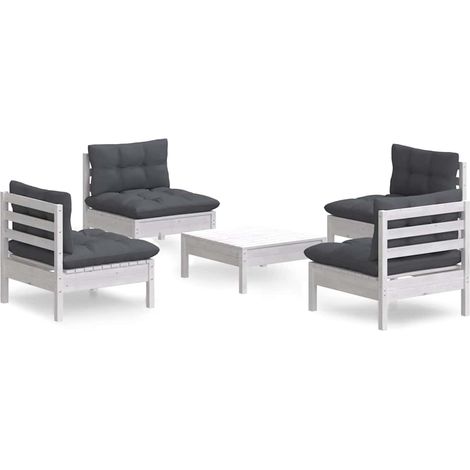 Maison Exclusive - 5-tlg. Garten-Lounge-Set mit Anthrazit Kissen (1/5)