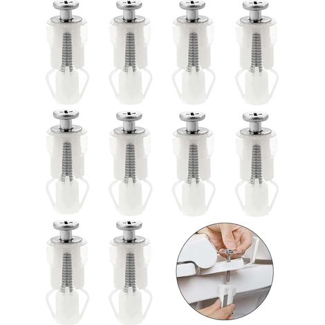 10-teiliges Toilettensitz-Scharnier-Set – Befestigungsschrauben für Toilettensitze aus Edelstahl – Dehnschrauben für Toilettendeckel für Toilettensitz-Ersatz-Sets (weiß)