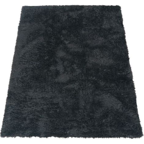 Paco Home Tapis Poils Longs Salon Shaggy Fausse Fourrure Fourrure Moelleux Gris Anthracite Gris foncé 80x150 cm (1/5)