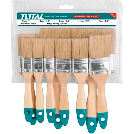Set 9 paletinas pintor mango madera Total Tools THT8414091