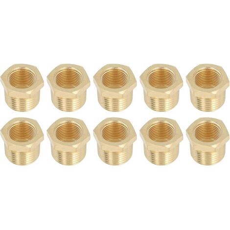 Pair Raccord de Tuyau fileté en Laiton, Adaptateur Durable 1/2 NPT Mâle vers 3/8 NPT Femelle, Robuste pour les Applications d'eau, d' et de Gaz Naturel (1/5)