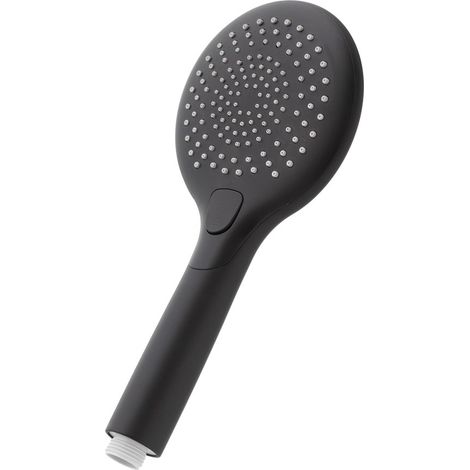 Doccetta tonda 26,5 cm in ABS nera con 3 getti Hidra (1/3)
