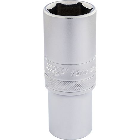 Draper Expert 16654 22mm 1/2" Drive 6-Point Deep Socket in Micro Satin Chrome Finish (1/5)