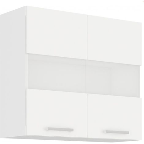EKO White Glashängeschrank 80 Weiss matt Küchenzeile Küchenblock Einbauküche (1/2)