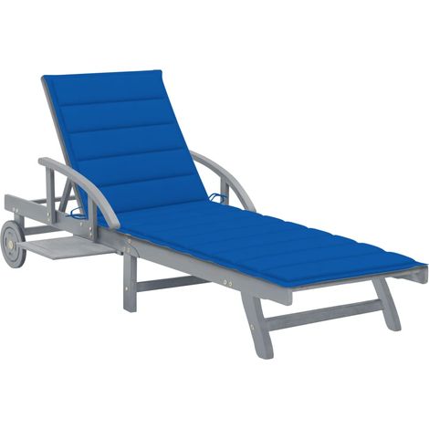 Chaise longue de jardin avec coussin Bois d'acacia solide 58 (1/5)