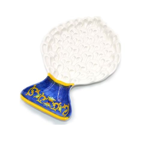 Piatto Decorativo Casa Forma Pomo Colore Bianco e Oro 29 x 19 cm (1/2)