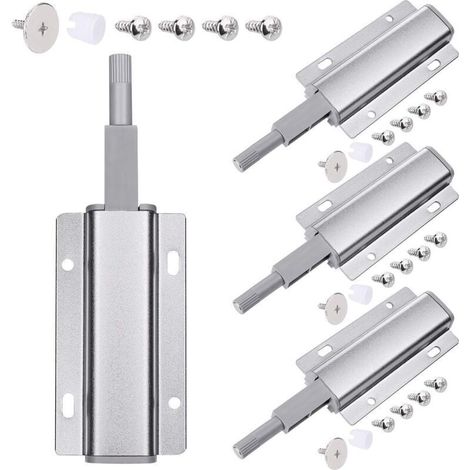 Push to Open Aimant Porte Placard, 4Pcs Loquet Magnetique Push Open Amortisseur, Push to Ope Amortisseur pour Porte, Tiroir, Meuble