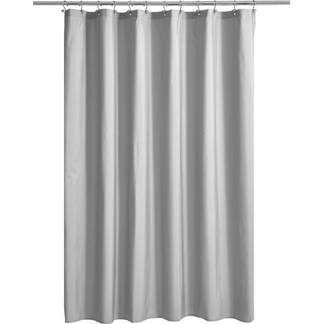 Rideau de douche gris, PEVA de haute qualité, rideau de douche léger, gris (240 cm x 200 cm) (1/5)