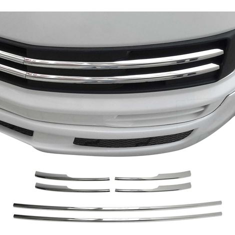 Garniture de Diffuseur Pare-chocs Avant Compatible avec VW Transporter T6 2015 à 2022, Garniture Baguette de Calandre en Acier Inoxydable Argent (1/5)