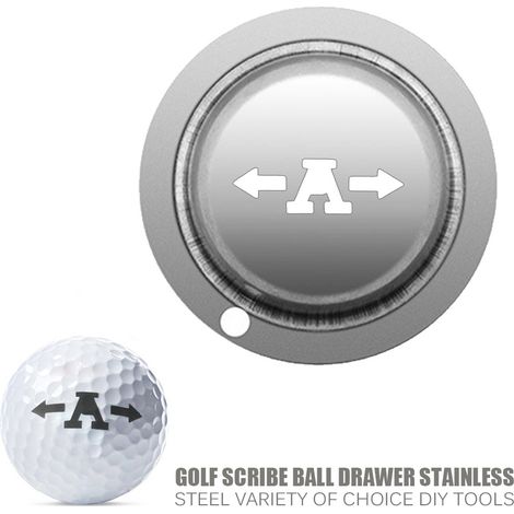 lettre A Marqueur de ligne de golf en acier inoxydable, outil de marquage, stylo marqueur de motif à faire soi-même (1/5)