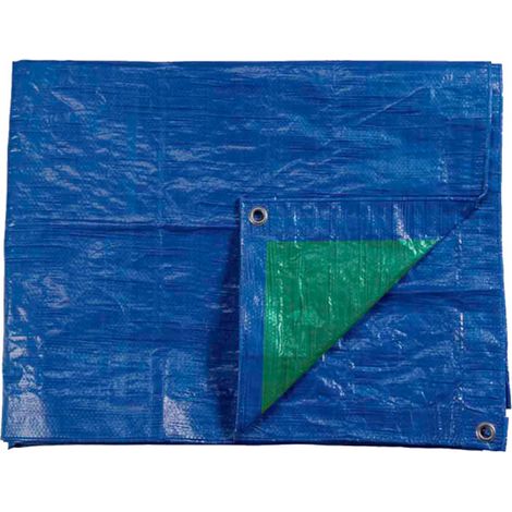 EDM-Schutzplane Blau/Grün - Metallösen - 90 g/m2 - 3 x 4 m