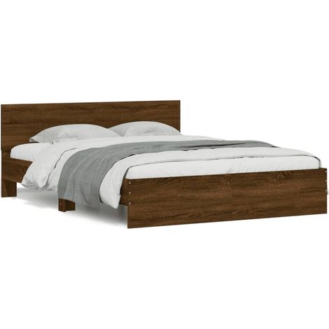 Maison Exclusive - Estructura de cama con cabecero marrón roble 1