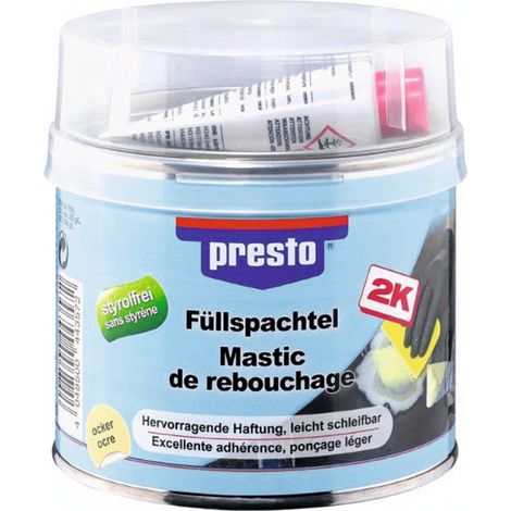 MASTIC DE REMPLISSAGE TOUS USAGES 2K SANS STYRENE 1KG PRESTO (1/3)