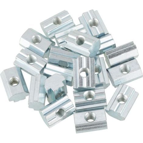 Tuerca deslizante estándar de 20 piezas Tuerca deslizante en T de acero al carbono galvanizado para accesorios de perfil de aluminio(T Nut Typ 40 M8) (1/5)