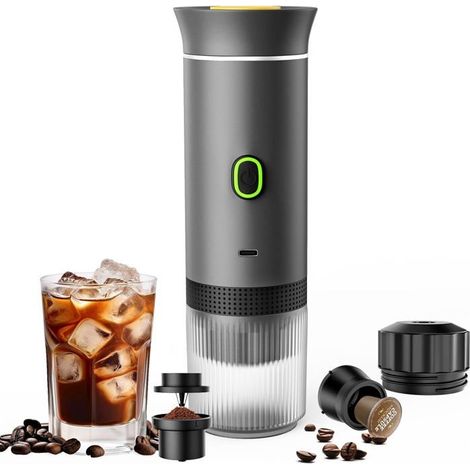 Machine à Café Portable de Voyage,Chauffage Rapide 3 En 1 Cafetiere Portable 12V, Auto-Chauffage de 4 à 6 Minutes, Grandes Capsules (1/5)