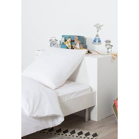 Drap Housse - COTE DECO - 90x190 cm - Blanc - Bonnet 25 cm - Lavable 60°