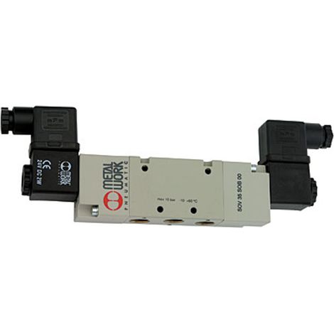 Riegler 5/2-Wegeventil, elektropneumat., bistabil, G 3/8, 24 V DC (1/3)