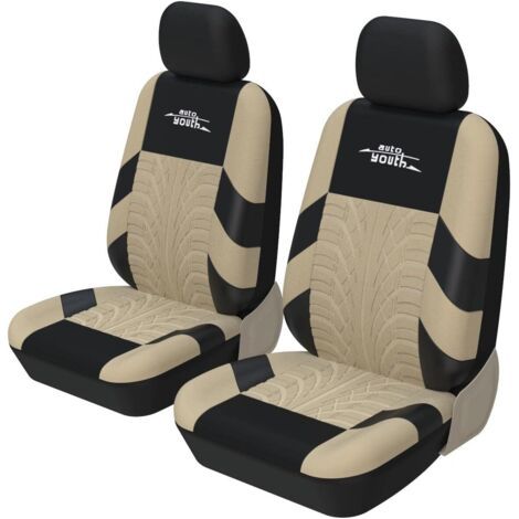 Housse de siège de voiture pour voitures, camions, SUV, fourgonnettes, compatible avec airbag, housse intérieure de voiture, beige (1/5)