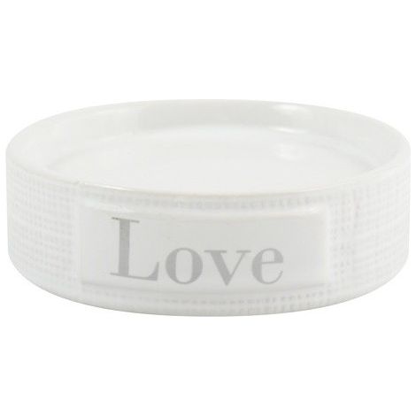 Jabonera Cerámica LOVE Blanco MSV (1/2)