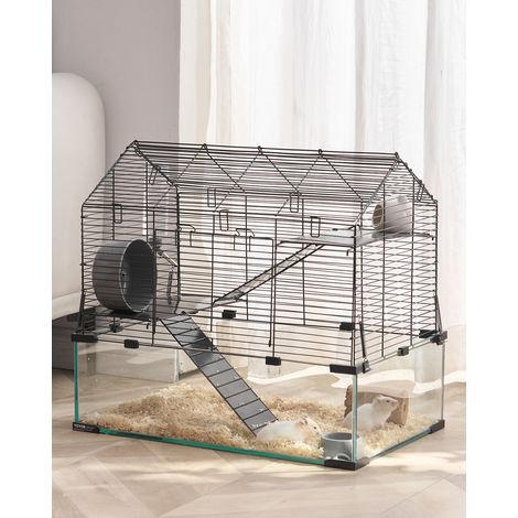 VEVOR Gabbia per Criceti, Habitat per Criceti Trasparenti con Visione a 360°, Gabbia per Piccoli Animali Domestici 22,8 x 15 x 21,3 pollici con Bottiglia deAcqua, Casa Portatile per Piccoli Animali