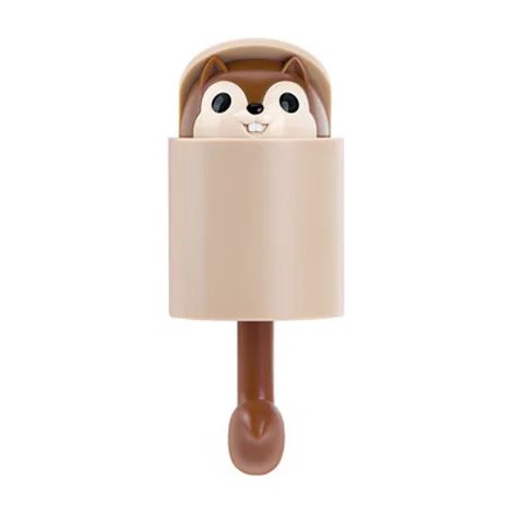 Invisible Pop-Up Cute Squirrel Hook Umbrella Key Hanger Adhesive Wall Mount Hooks for Coat Hat Cell Phone Decor Door Organization（1 item） (1/5)