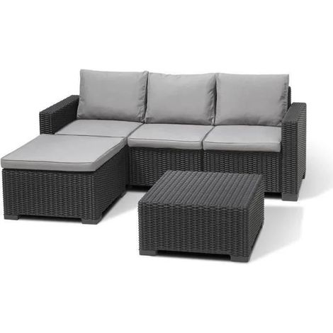 Keter California Gartenmöbelset grau graphite 3-teilig