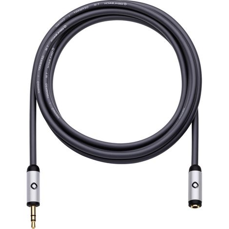 Klinke Audio Verlängerungskabel [1x Klinkenstecker 3.5 mm - 1x Klinkenbuchse 3.5 mm] 5.00 m Schwarz