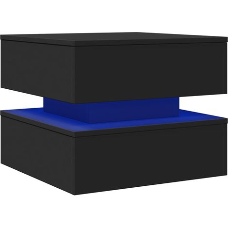 Mesa de centro con luces LED negro 50x50x40 cm vidaXL (1/4)