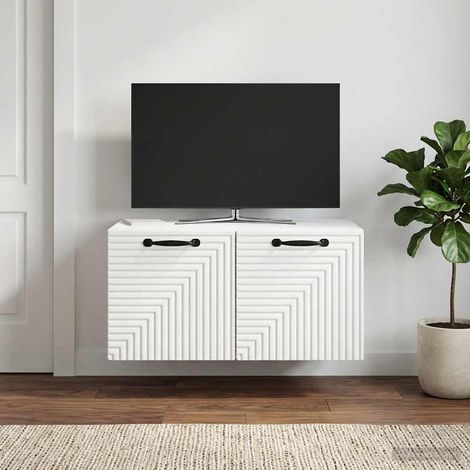 Wandmontierter TV-Schrank Weiß 59,5 x 41 x 30 cm Holzwerkstoff (1/5)