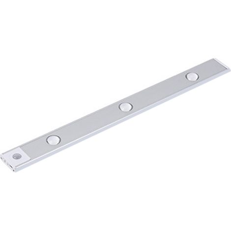 Intelligente LED-Lampe mit Anwesenheitserkennung, wiederaufladbar, für Schränke oder Lichtleisten, silberfarben (trichromatische Dimmung), 40 cm. (1/5)