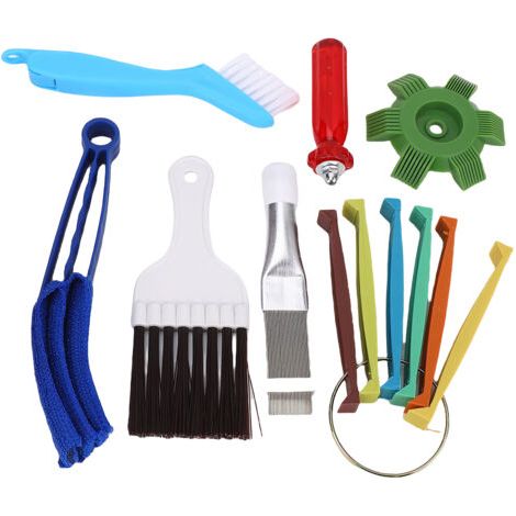 Rosvola Ensemble de nettoyage d'ailerons de climatisation, peigne de climatiseur, lisseur, brosse de nettoyage de bobine de CVC, outil de nettoyage de radiateur AC. (1/5)
