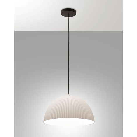 Lampada a Sospensione Carola Ø360mm E27 10W, Struttura in Metallo e Plastica Vegetale, Colore Bianco, IP20, Classe 1 - Carola Design