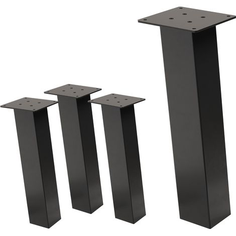 ML-Design Set di 4 Gambe per Tavolo Inclinate A:42 cm Aspetto Industriale in Acciaio Verniciato a Polvere Forma a I Profilo 8x8 cm con Inclinazione di 96° Piedini in Metallo per Panchine (1/5)